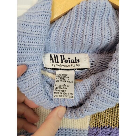 NWT Vintage Deadstock All Points by Reference Point Knit Sweater Size L - Picture 5 of 9